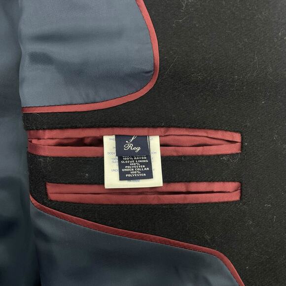 Lands' End Wool Blend Single Breasted Long Top Coat Black Men Size L Reg - Picture 12 of 14